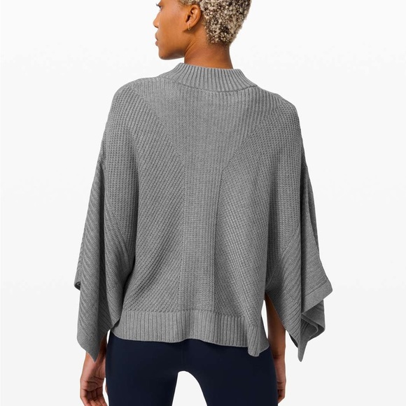 Lululemon Softer Still Wrap Heathered Asphalt Grey Oversized Poncho XS S - Picture 3 of 8